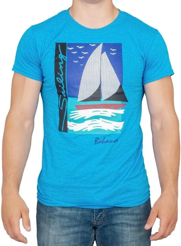 

Step Brothers Sailing Bahamas Turquoise Blue Adult T-Shirt Tee
