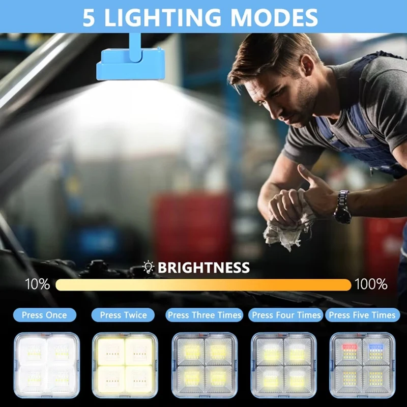 Rechargeable Solar LED Spotlight - USB Outdoor Floodlight, Powerful Projector Construction Lamp For Enhanced Visibility