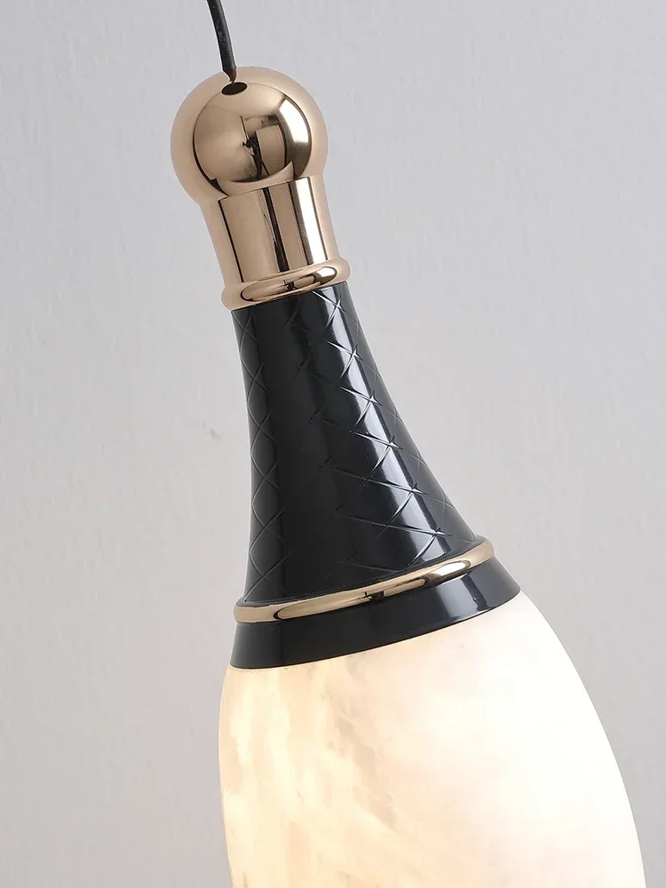 Italian Minimalist LED Chandelier, Retractable, Natural Marble Lamp, Luxury Bedside, Bar, Restaurant, Cafe, Spotlight 2024