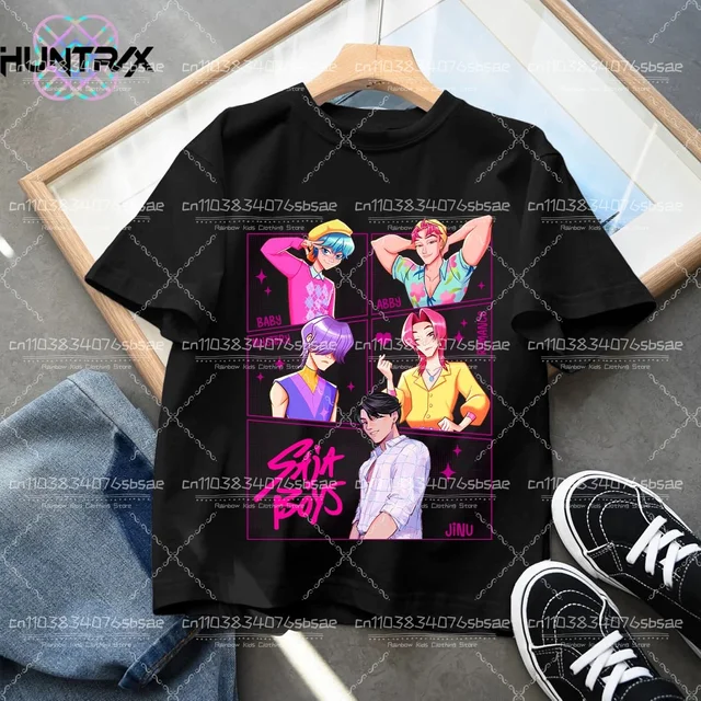 Hommes Kpop Démon Hunters Huntrix T-shirt 100% Coton Vêtements Nouveauté à Manches Courtes Col Rond T-Shirts Grande Taille T-Shirts / Tops Et T-shirts