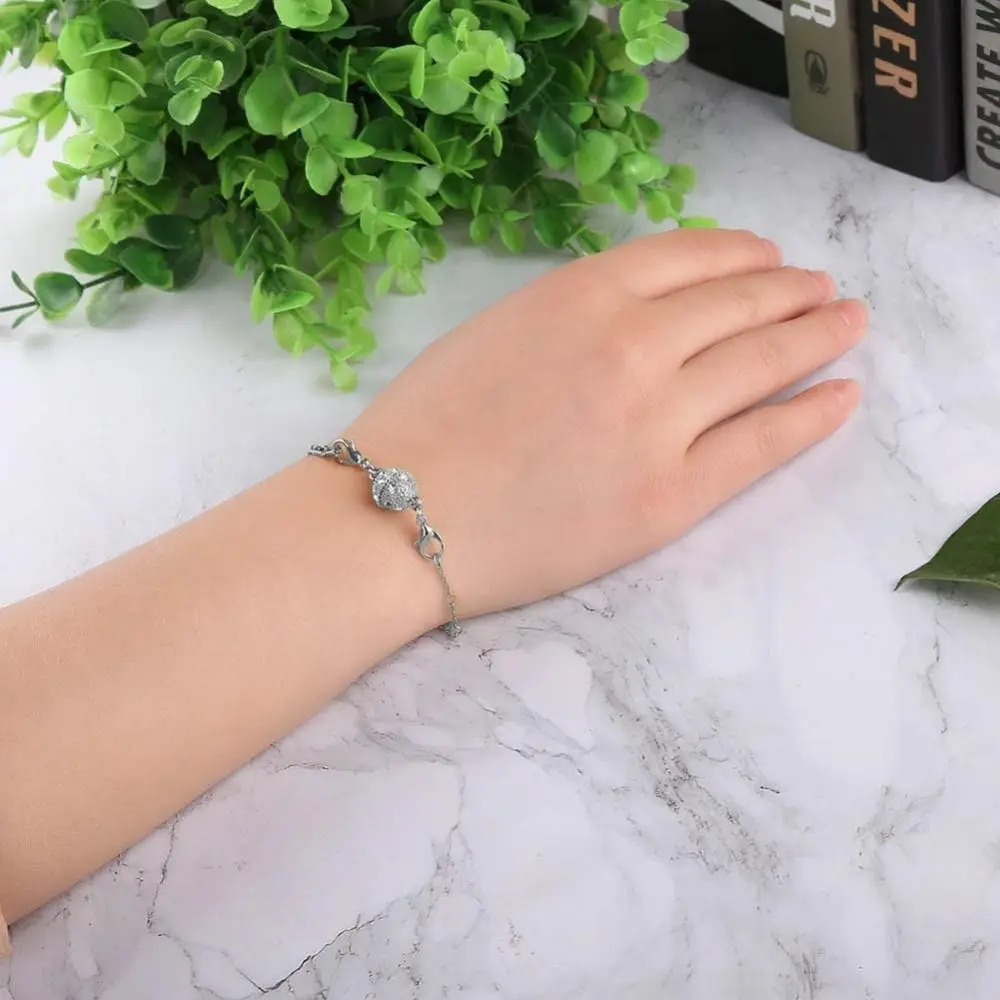 12 قطعة الذهب/الفضة المغناطيسي سوار موسع مزدوج رئيس جراد البحر المغناطيسي قفل مشبك مغناطيسي موصل DIY بها بنفسك اليدوية