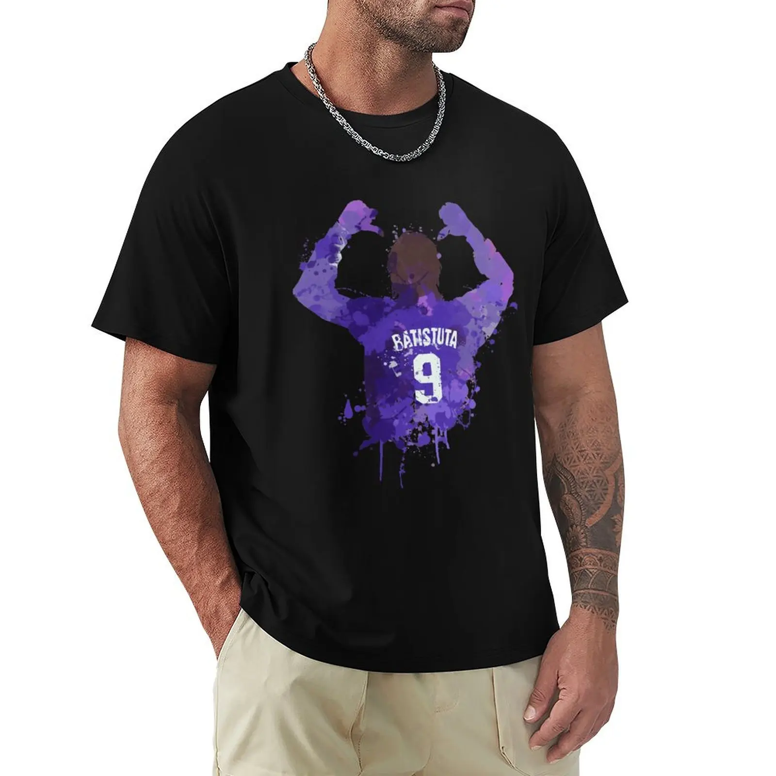 Camiseta Gabriel Batistuta Art Casual Streetwear de Manga Curta