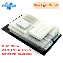 Breadboard 400 830 Point Solderless PCB Bread Board protoboard ZY-204 MB102 SYB-170 SYB-46 Test Boards Jump Wire for Arduino kit