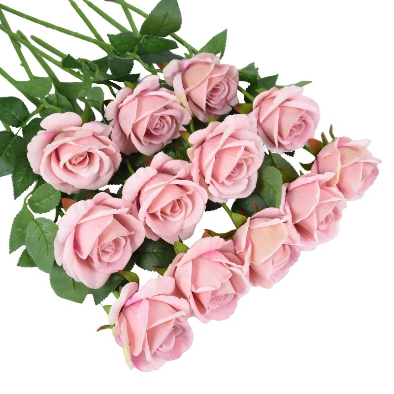 5/10Pcs Artificial Flowers Bouquet Red Silk Fake Rose Flower for Wedding Home Table Decoration Christmas Valentine\'s Day Gift
