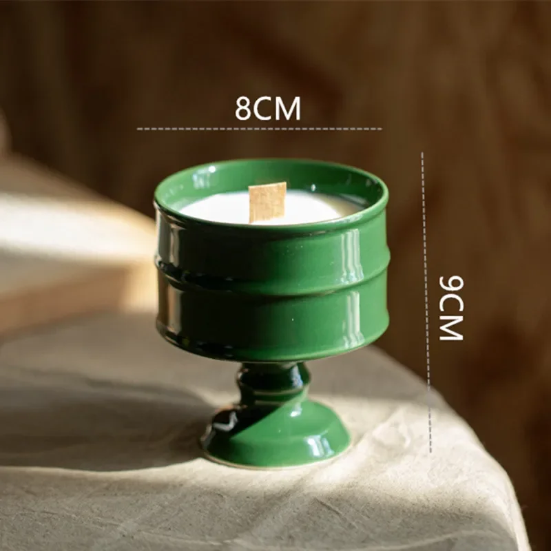 CuteLife Nordic Black Ceramic Decorative Candlestick Tealight Candelabra Big Candle Holder Ornaments Home Table Base For Candle