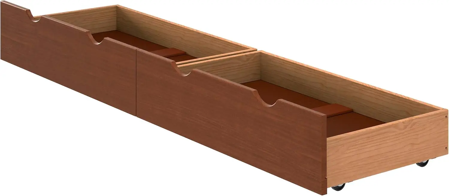 Cajones de almacenamiento castaño debajo de la cama, juego de 2,  organizadores con ruedas de madera, se adapta a marcos de cama de 9,75  pulgadas. Alto o más, yo para niños /, image size:1500x658