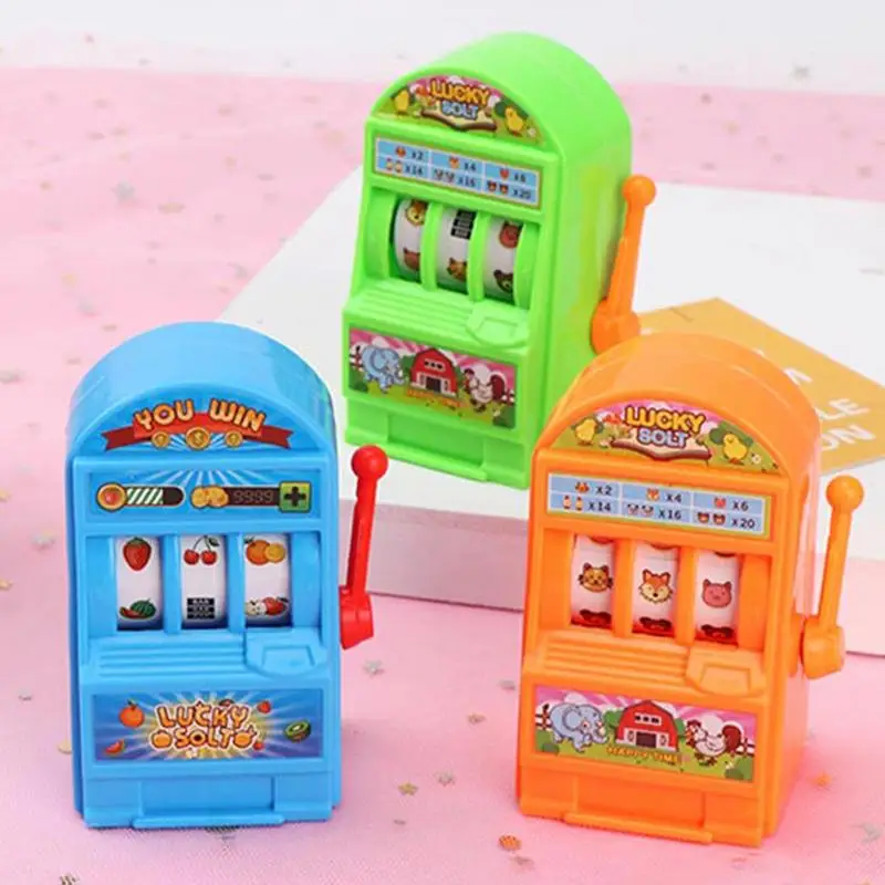 

Kid Mini Slot Toy Machine Mini Coin Bank Slot Toy Machine Toy With Handles Realistic Random Style Electronic Tabletop Casino Toy