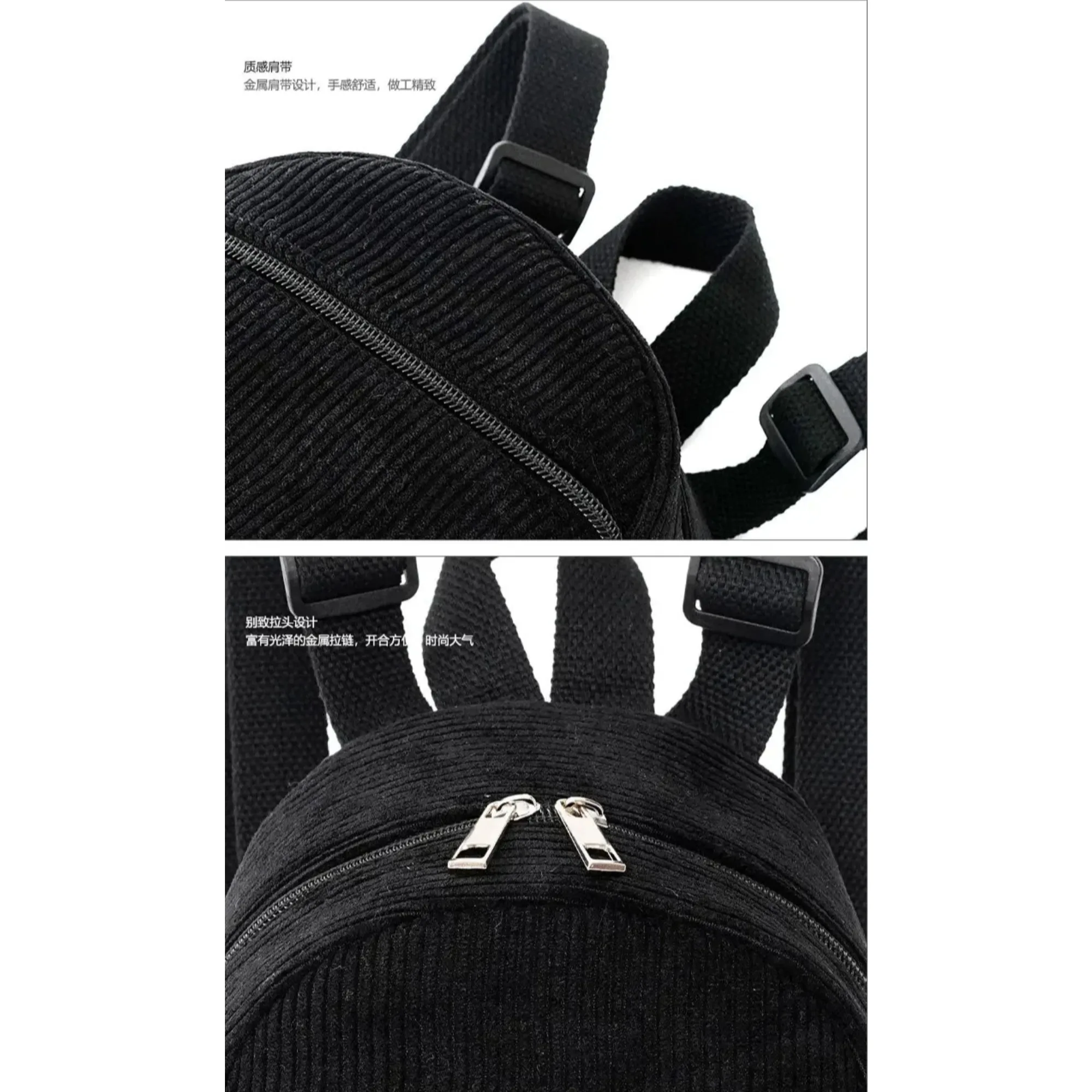 Mini Backpack Corduroy Backpack Purse Casual Small Daypack for Women Travel Satchel Rucksack Cute Solid Shoulder Bag