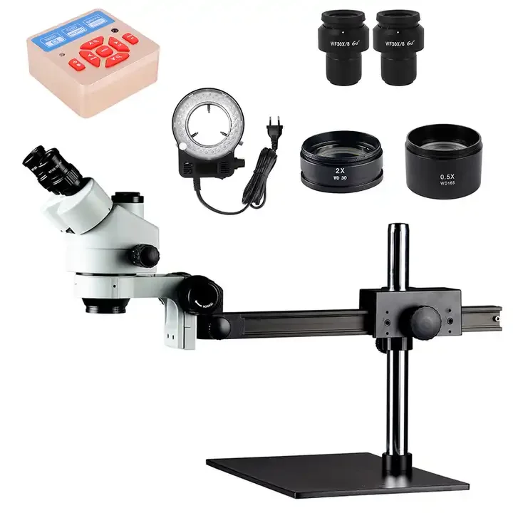 

3.5X-270X Magnification Zoom Trinocular Stereo Microscope LED Ring Light USB Digital Camera Textile Product Microscope