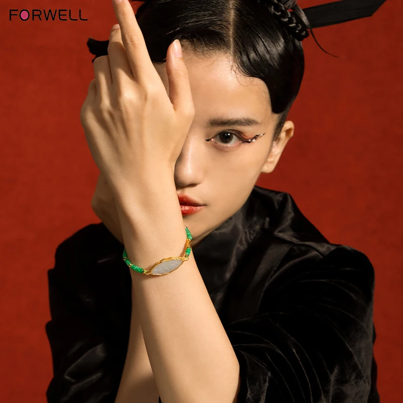 

FORWELL Natural Hotan White Jade Bracelet Jade Bracelet Exquisite Elegant Simple High-grade Luxury Quality Jewelry