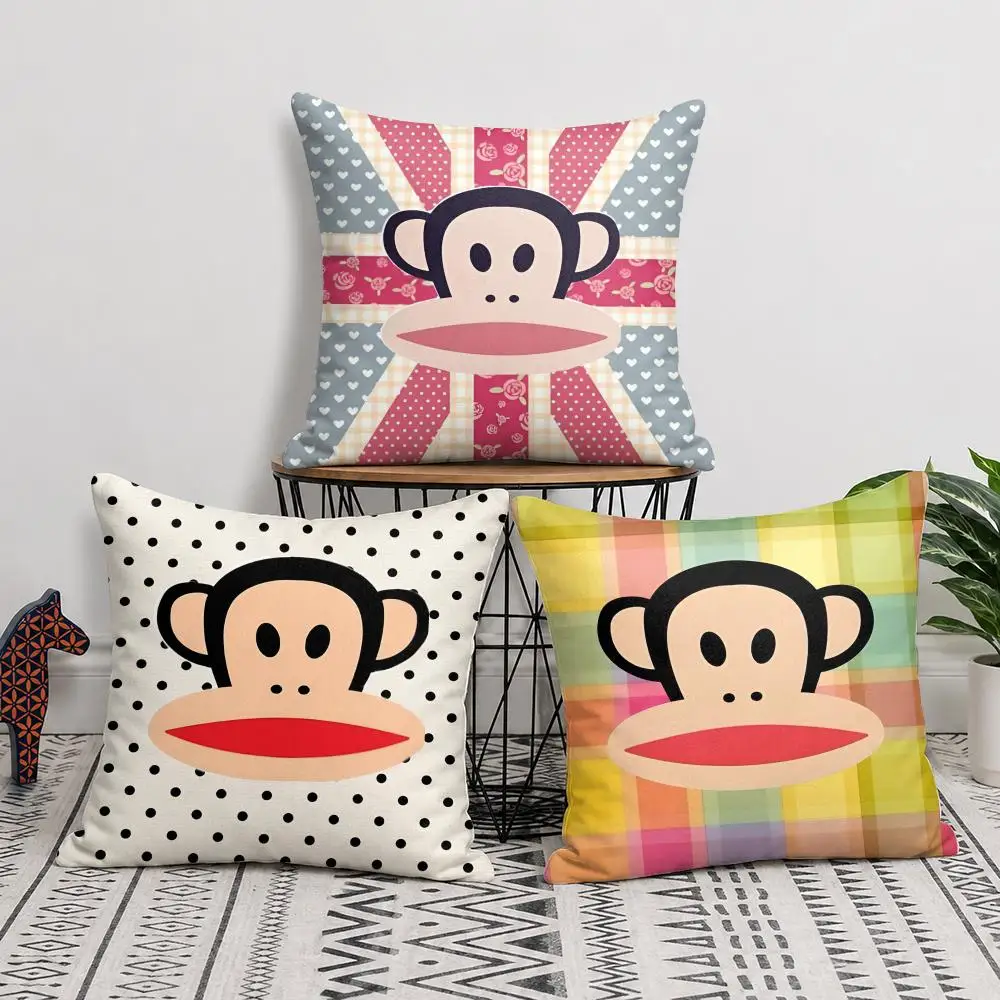 P-Paul F-Frank Cushion Cover Short Plush Soft Double-Sided Printing Pillow Case Cozy Sofa Bedroom Home Decor Gift