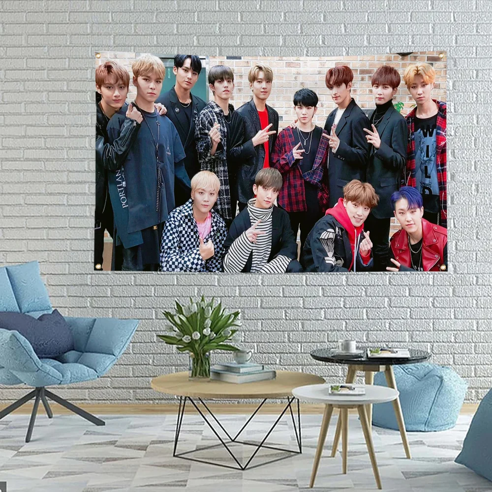 Bandiere personalizzate Room Decor Kpop Seventeens bandiera da parete per la casa e il giardino per appendere le bandiere dell\'officina