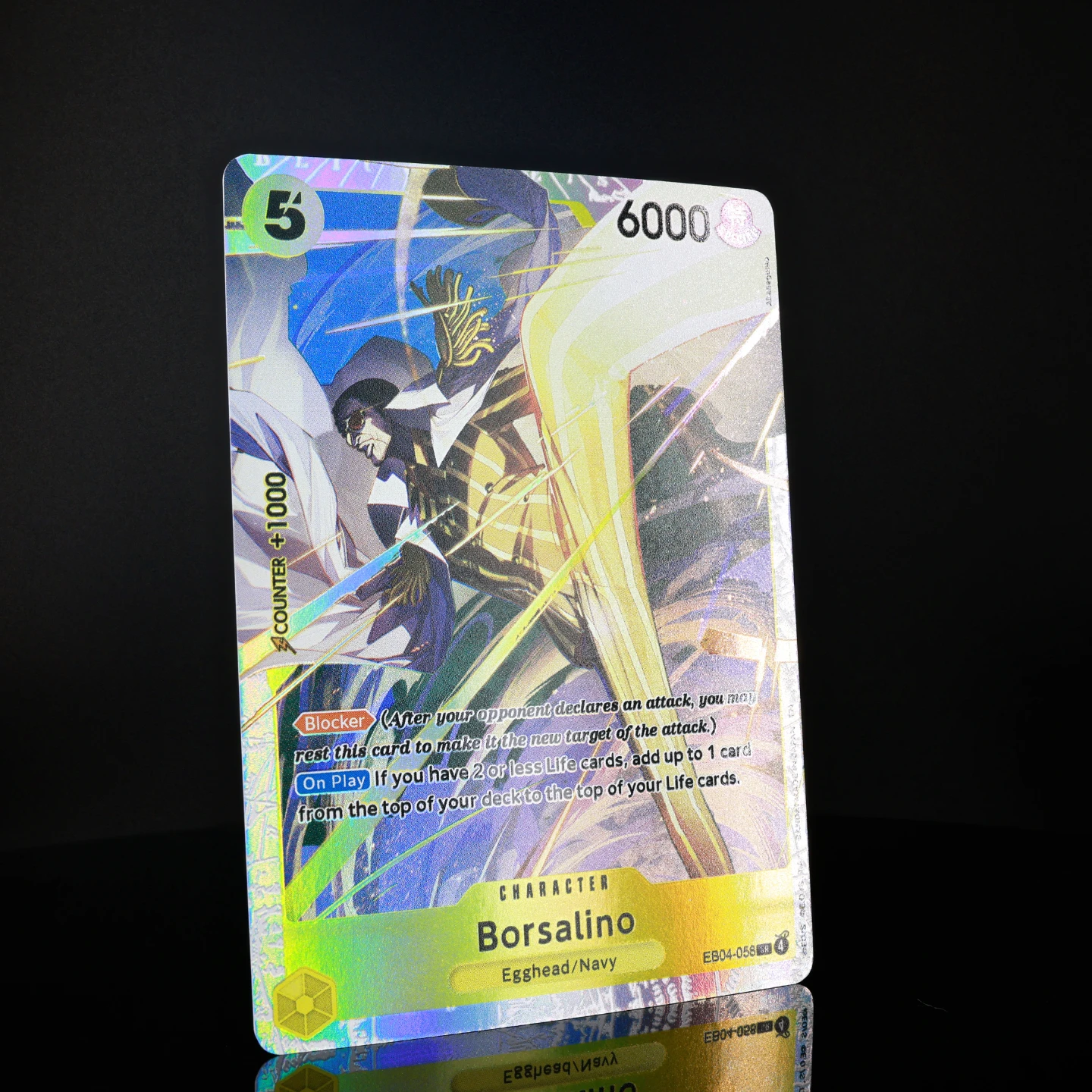 One Piece TCG OPCG Englisch EB04-058-Borsalino SR Reguläre Version Spielset 5 Kostengünstige Gelbe Borsalino Strukturierte Folienkarte – Detail 5