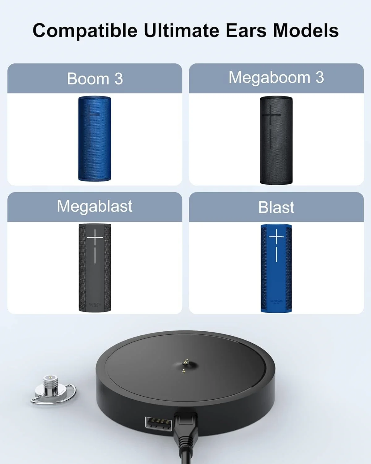 قاعدة شحن لـ Ultimate Ears Boom 3 MEGABOOM 3 Blast & MEGABLAST مكبر صوت محمول مقاوم للماء