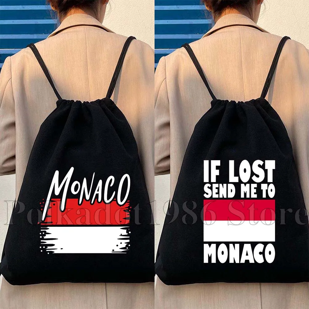 กระเป๋าผ้าแคนวาสแบบมีเชือกผูก ลายธงชาติโมนาโก สำหรับเดินทาง ของขวัญสั่งทำพิเศษ กระเป๋าเป้สะพายหลังสำหรับฟุตบอล กระเป๋าใส่ของสำหรับออกกำลังกาย กระเป๋าสำหรับเดินป่า เล่นกีฬา โยคะ