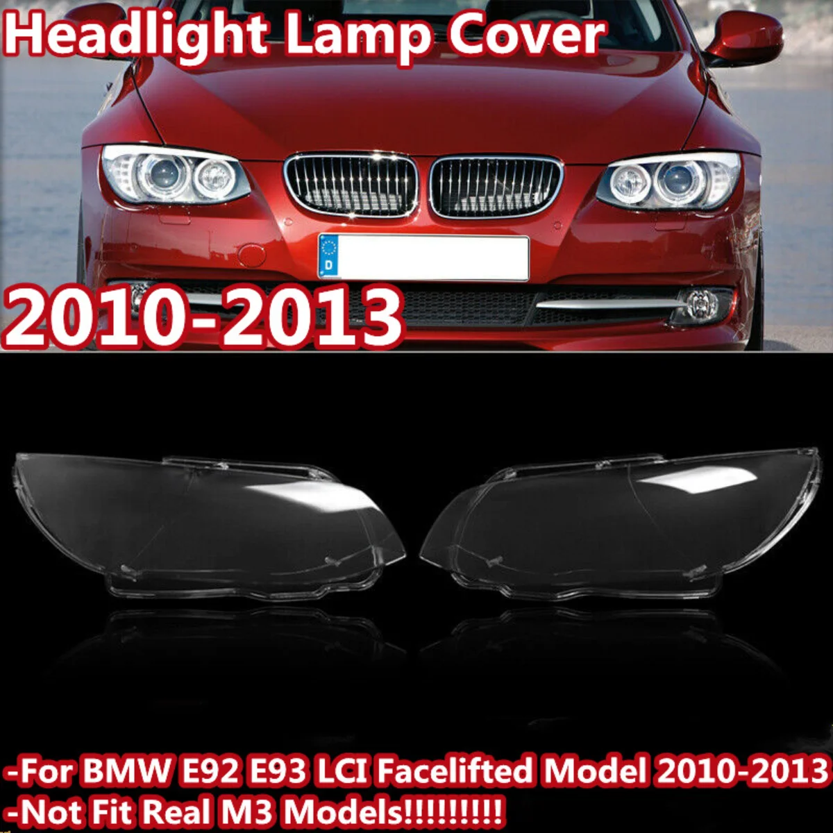 

RM-CAR 2010 2011 2012 2013 Car Front Headlight Lens Cover For BMW E92 E93 Auto Shell Headlamp Lampshade Shell Cover Transparent