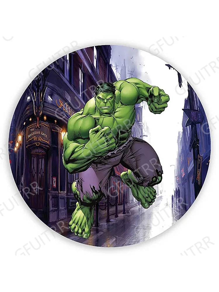 Telón de fondo redondo de Los Vengadores, Hulk, Smash, fiesta de cumpleaños de niño, telón de fotografía, tema de superhéroe, cubierta de cilindro circular, decoraciones, utilería para fotos