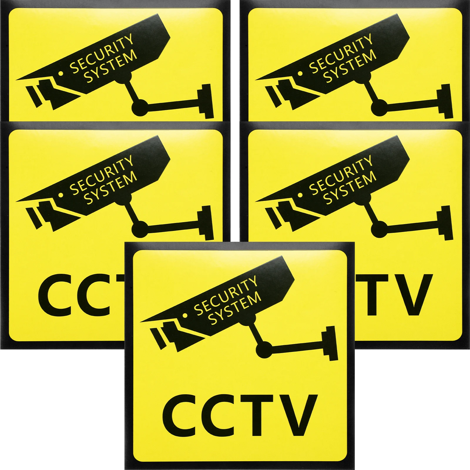 

5pcs Security Signs Stickers No Trespassing Labels for Home Yard Property Warning Bold Colors Outdoor