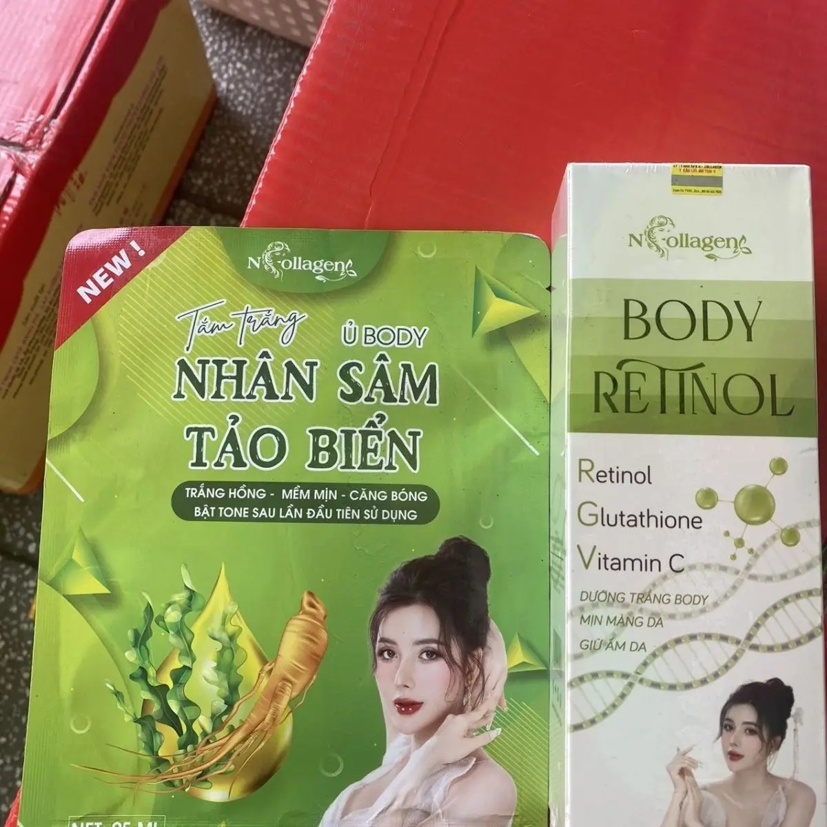 Vietnamese BODY REINOL Vitamin C Whitening Duo: Aufhellende Körperlotion und Duschgel für strahlende Haut