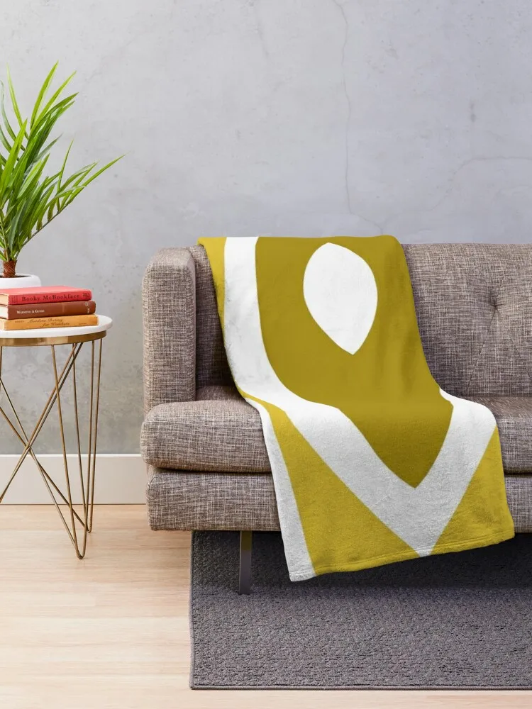 Elegant Swirl Pattern Hypnotic Abstract Art Mustard Yellow Throw Blanket Retros Decorative Beds Multi-Purpose Tourist Blankets