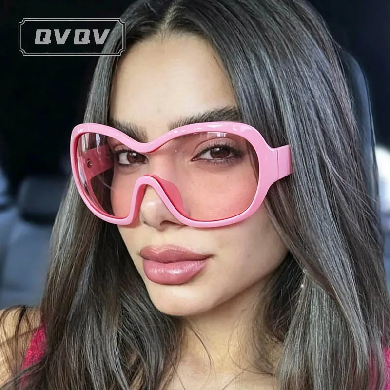 Image of Sommerliche, unregelmäßige, übergroße Y2K-Sonnenbrille für Damen und Herren, einteilige Schutzbrille für Damen, Outdoor-Sport, winddichte Schutzbrille