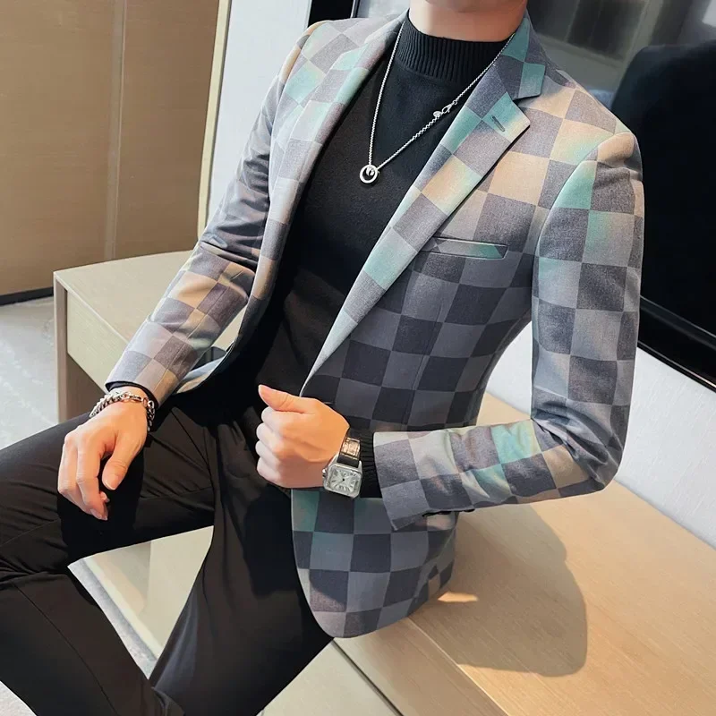 (M-4XL) High Quality Men's Stylish Casual Handsome Smart Casual Four Season Sports Jacket Polyester Single Breasted  Blazers