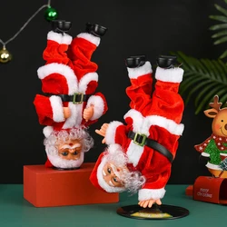 Music Dancing Headstand Santa Adorable Novelty Rotate Santa Handstand Singing Breakdancing Plush Toy Doll For Christmas Decor