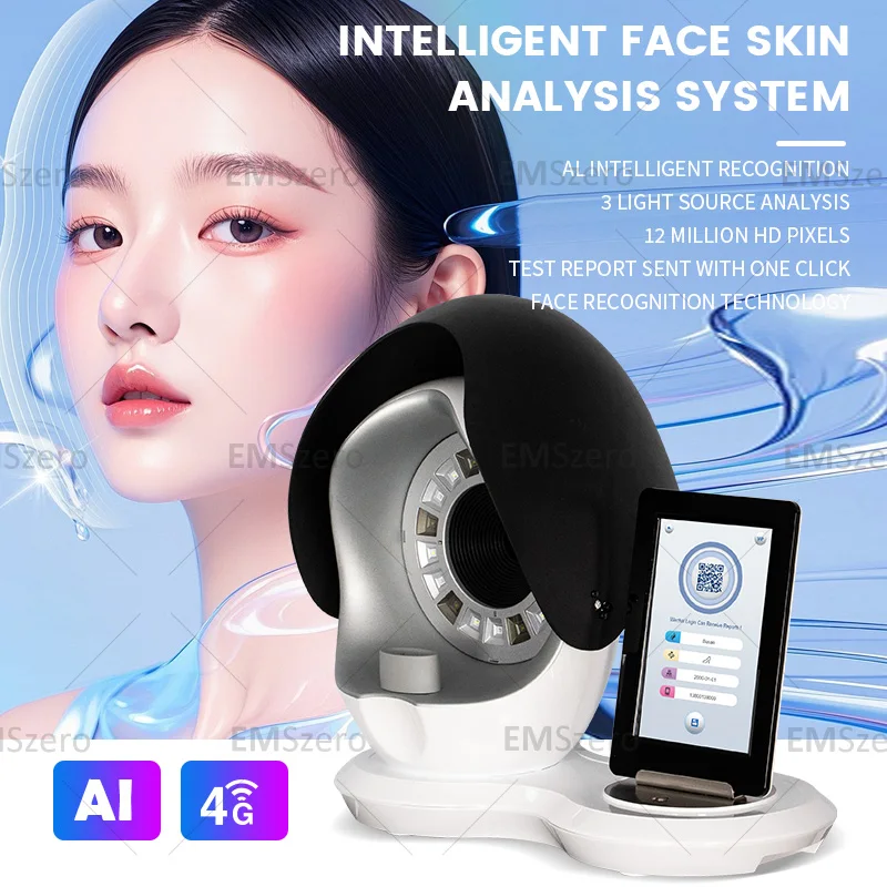 Skin Analyzer With Monitor 3D Face Skin Scanner Machine Portable 3D Skin Test Analyzer