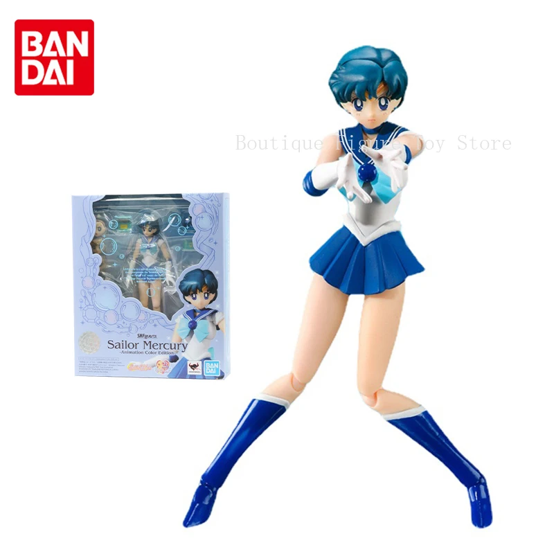 

Bandai Sailor Moon Figure SHF Mizuno Ami Mercury Joint Movable Genuine Anime Figure Model Action Toy Figure Toys for Children