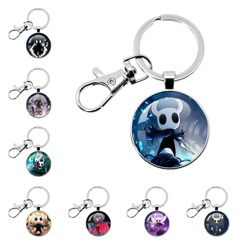 Hollow Knight Game Peripheral Key Chain Glass Key Ring Pendant Backpack Accessories Gift For Game Enthusiasts And Fans