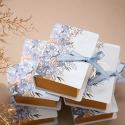 1pc Wedding Book Shape Gift Box Ith Ribbon Paperboard Candy Chocolate Present Packaging Box For Birthday Mother's Day