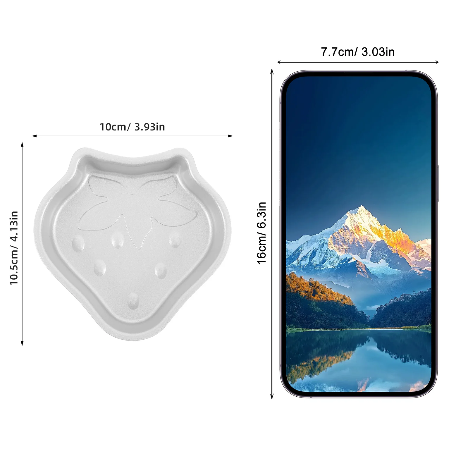 

2Pcs Cake Mold Pan Mini Non-Stick Baking Tray Silver Strawberry Bakeware Home Professional Use Mini Cake Mold