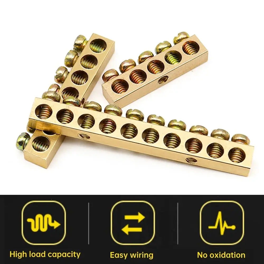 Copper Wire Connector Multi-specification With Hole Screw Brass Connection Row Brass Row Junction Box Power Distribution Cabinet