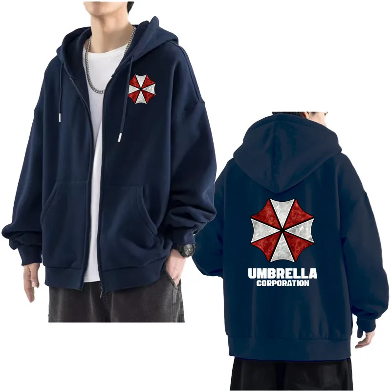 Spring Autumn oversized men\'s hoodie Sweatshirt Umbrella Corporation Casual sports Harajuku long sleeve zipper cardigan top