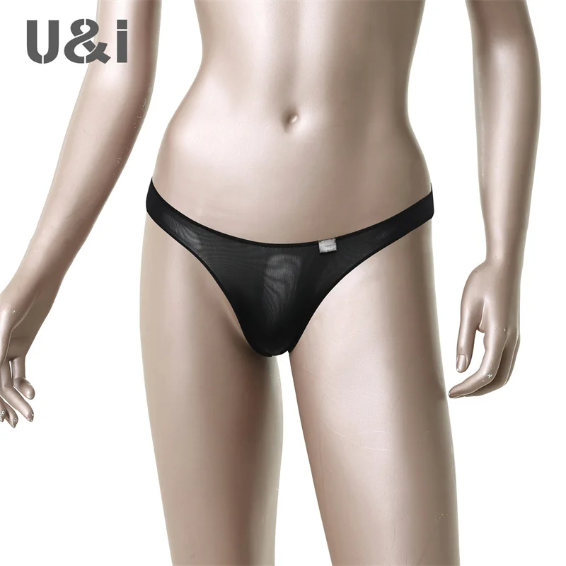 U&I sexy briefs unisex couple ultra-thin slightly transparent nylon Japanese seamless low-waist bikini model