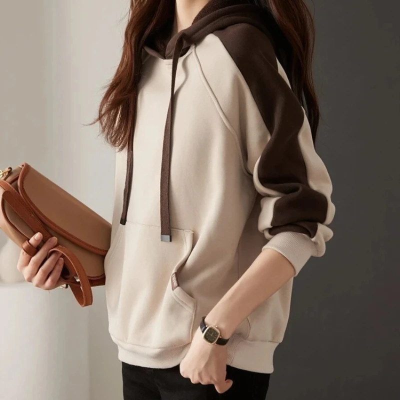 Hooded Sweatshirt for Women Long Sleeve Hoodies Baggy Woman Tops Loose Basic Essential Designer On Promotion Emo New In M Casual