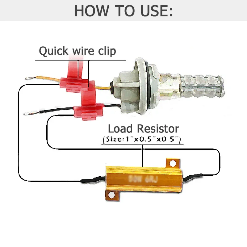 2X 50W LED Bulb  Brake Turn Signal Light Fog Lamp Load Resistor Fix Error Fast Flash 7443 W21W 7440 P21/5W 1157 P21W 1156 PY21W