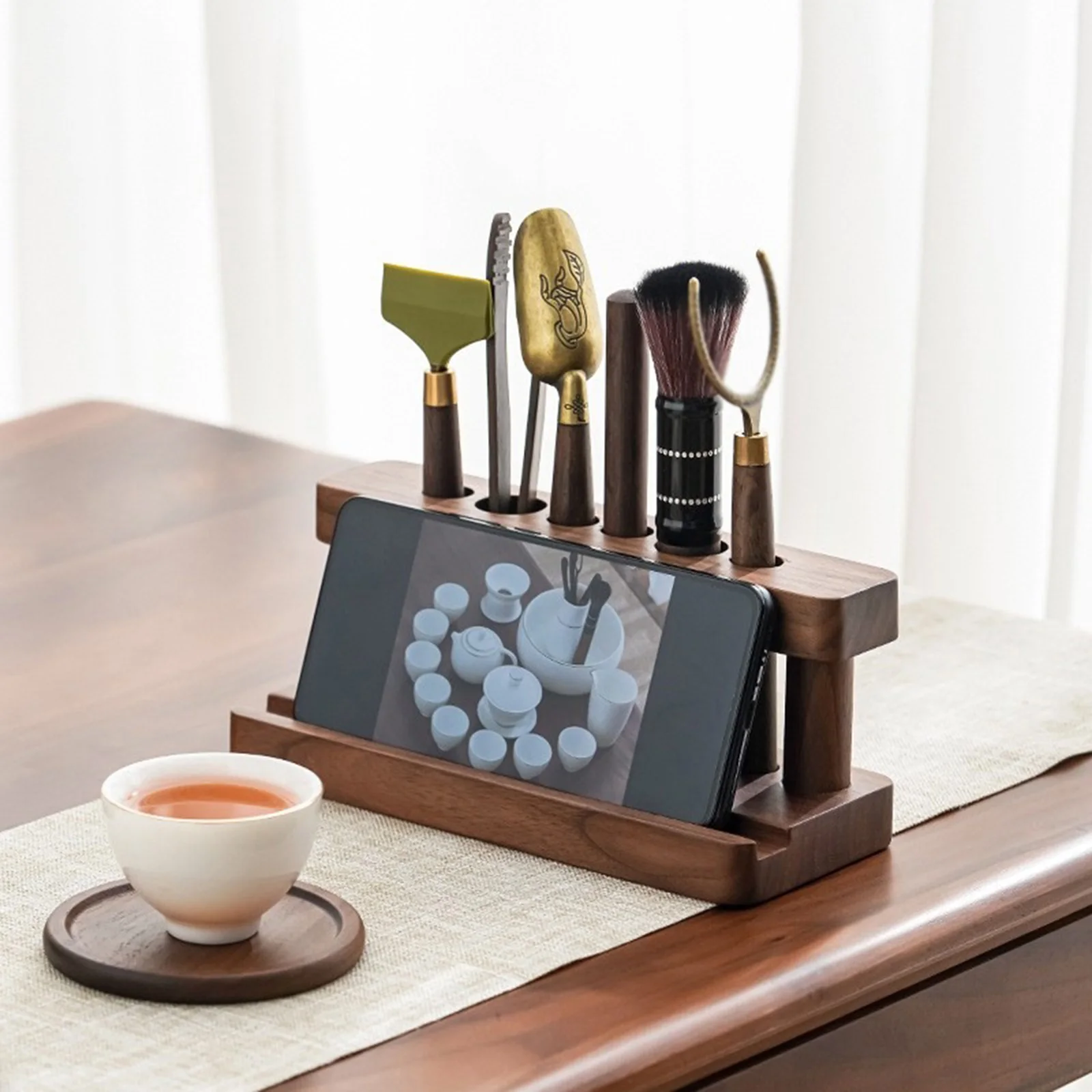 Desk Organizer Table Art Supplies 6 Slot Pen Holder Pencil Cup for Tea Ceremony Set Tea Making Tool Makeup Brush Markers Pencils