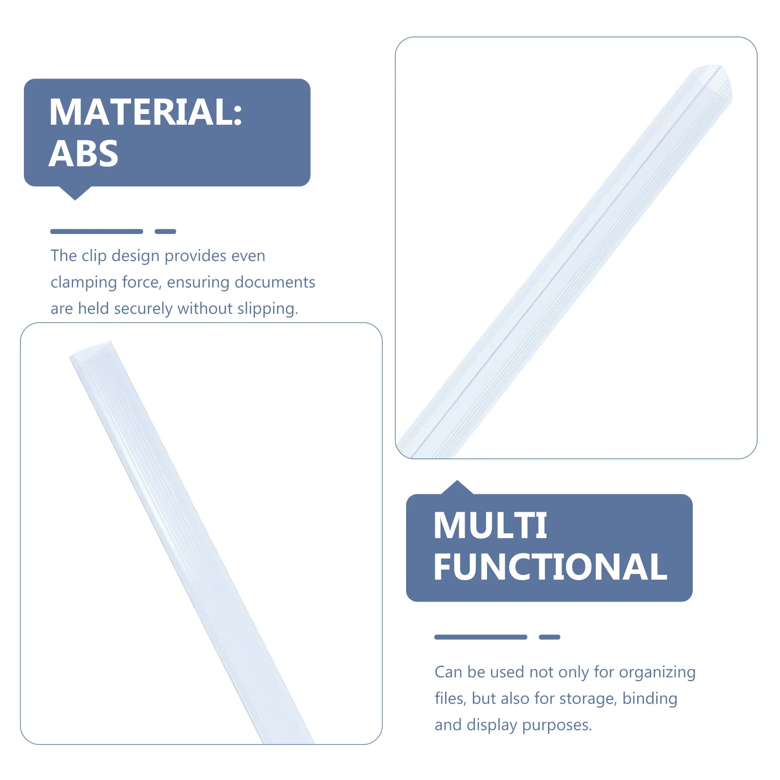 

20pcs Transparent Pull Rod Clips Plastic Slide Binders For Book Binding Document Organizer Report Cover A4 Loose Leaf Binder