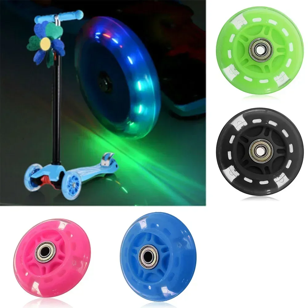 Scooter Wheel Mute Flash Wheel For Micro Scooter Flashing Light Toy Wheel Pink/Blue/Black/Green PU+metal Skateboard Parts