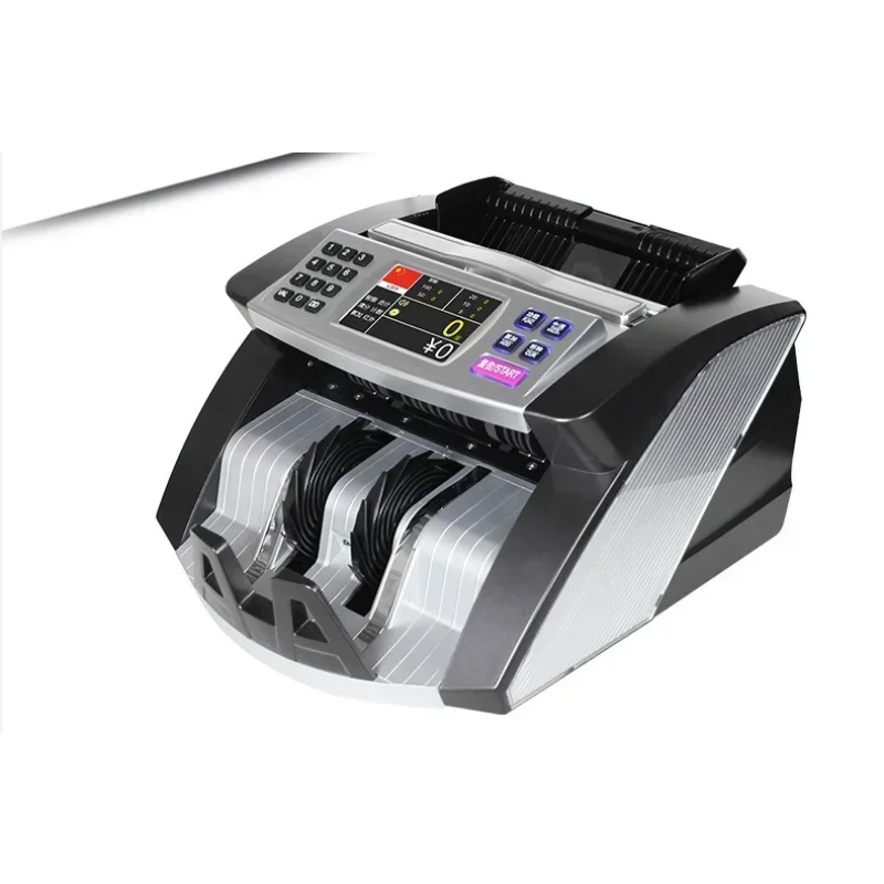 Mixed-denomination banknote counter featuring a TFT LCD display and counterfeit detection for USD and Iraqi Dinar (IQD).