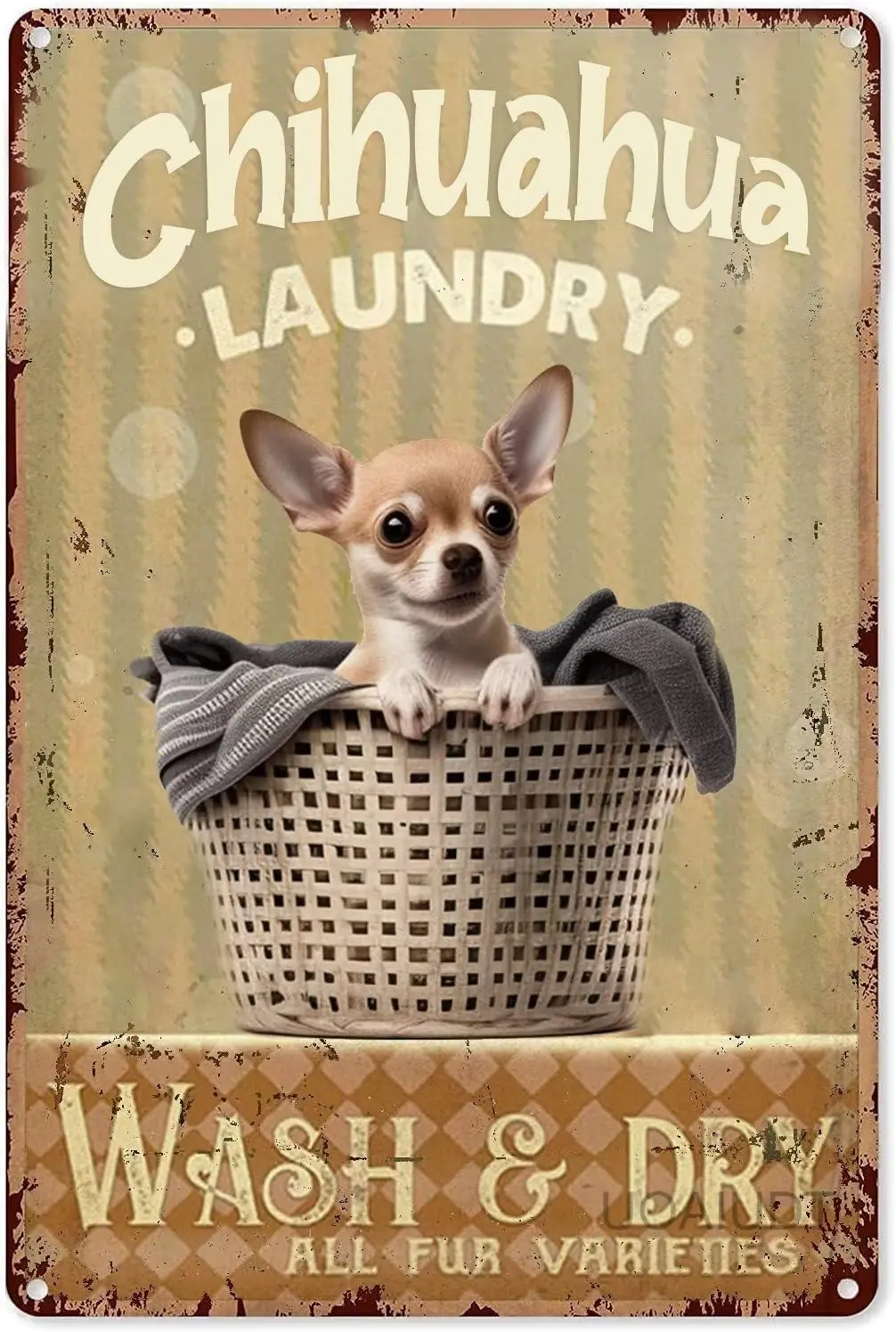 UOAIUDT Retro Chihuahua Paintings Canvas Wall Art Chihuahua Laundry Wash ; Dry Poster Modern Art Prints Canvas Posters Wall Deco