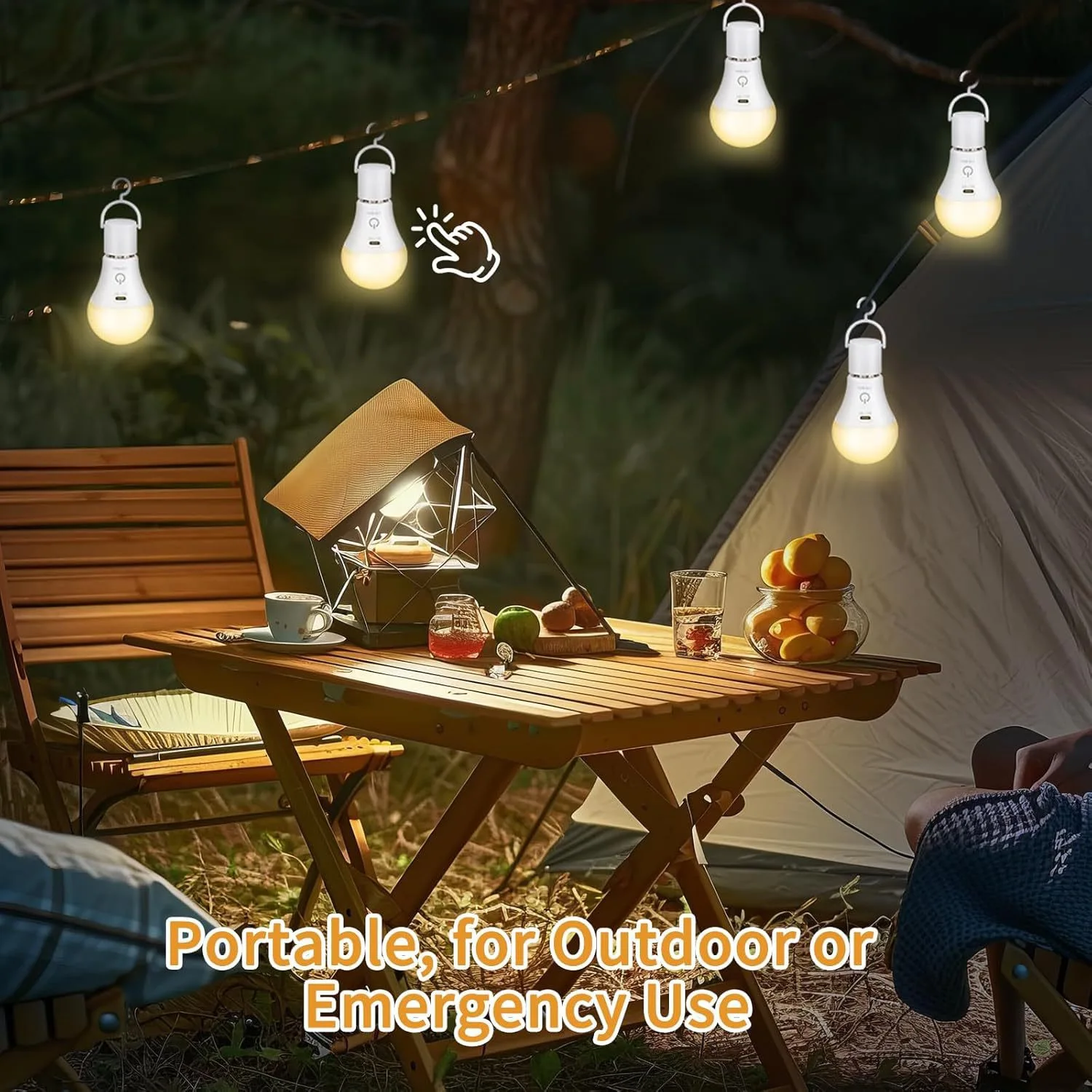 Rechargeable Light Bulb with Remote Control Dim & RGB, Timer, E27 Base,Backup Emergency Light for Home or Outdoor