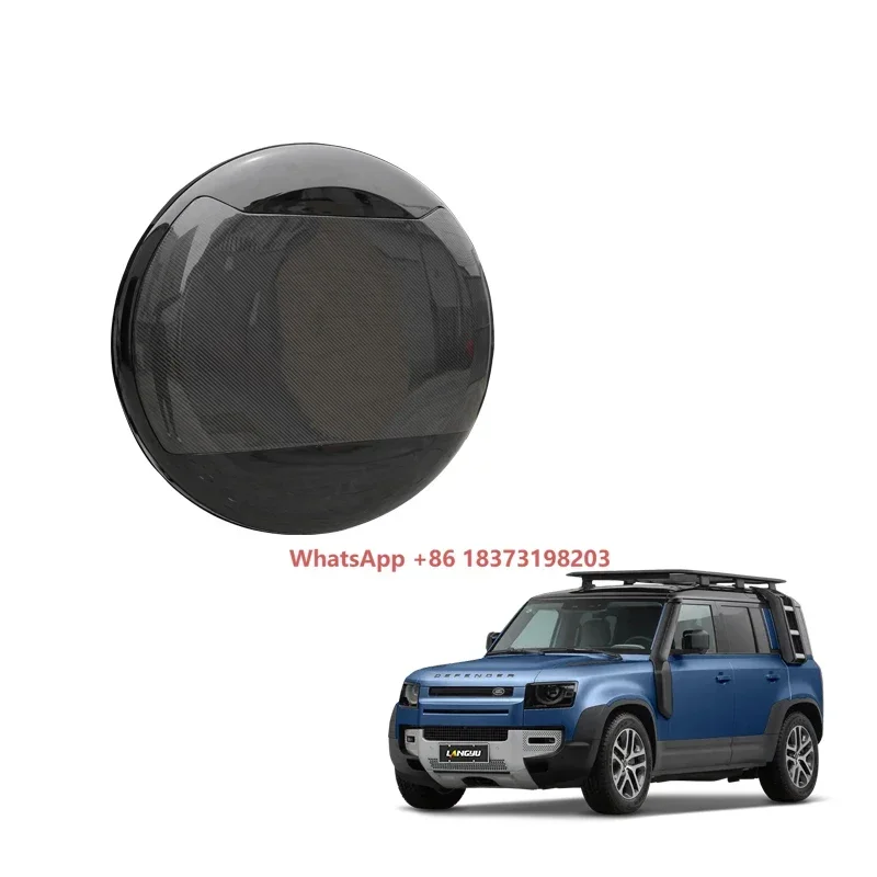 

Langyu Car Exterior Parts Spare Tire Cover Dry Carbon Fiber Spare Tire Cover for Defender 90 110 Wheel Cover