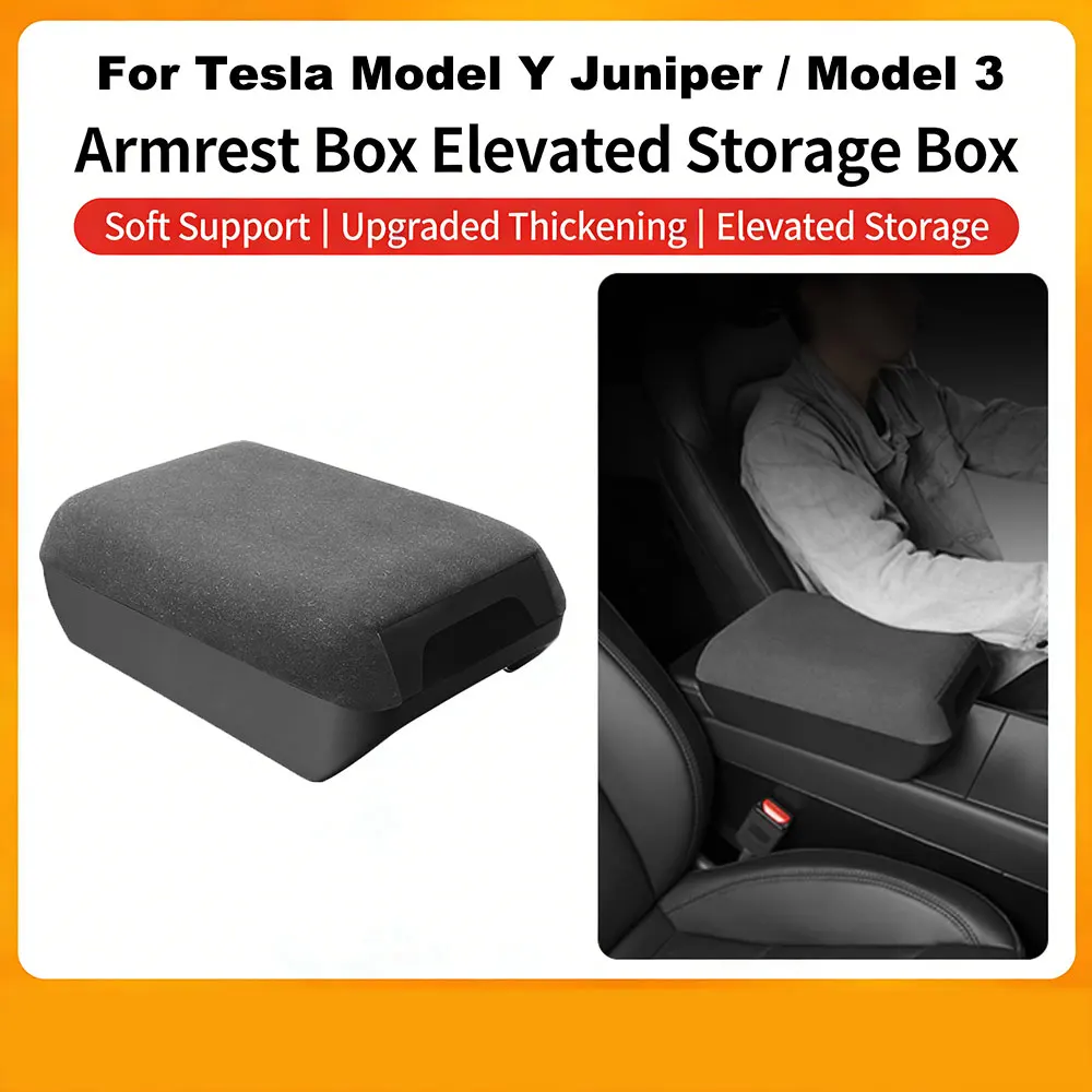 

NEW Armrest Box Booster Storage Box For Tesla Model Y Juniuper 2025 2026 Model 3 Car Armrest Storage Box Car Interior Accessory