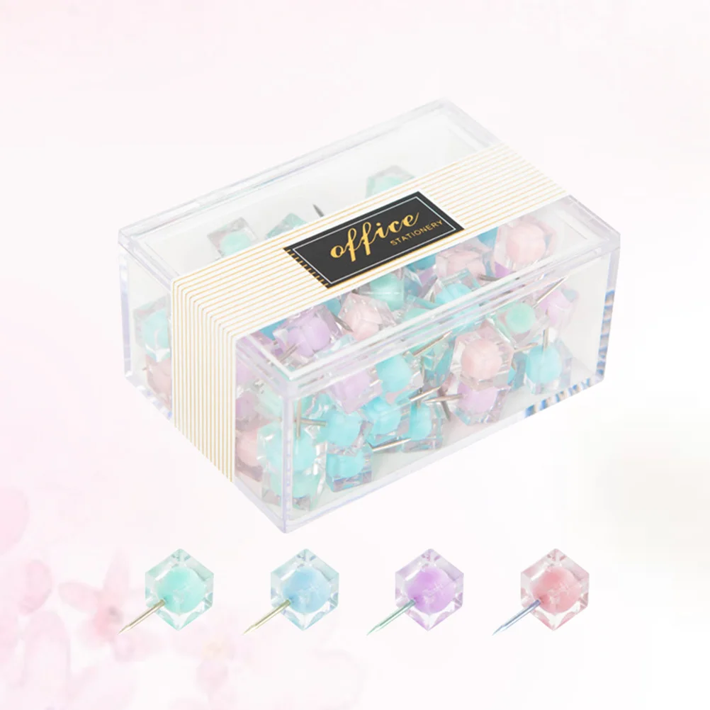 80 قطعة مسامير الإبهام الملونة للوحة الفلين لوحة الإعلانات ديكور المنزل والمكتب والمدرسة ألوان مختلطة إبداعية #2