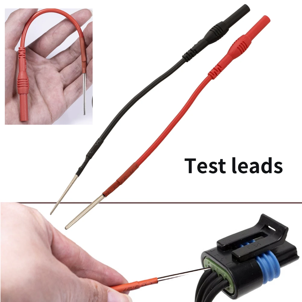 Colher flexível de silicone, 2 peças, sonda traseira para 4mm, pontas de teste de banana, 25v 10a, kit de sonda de poste automotivo, ferramentas de teste industriais