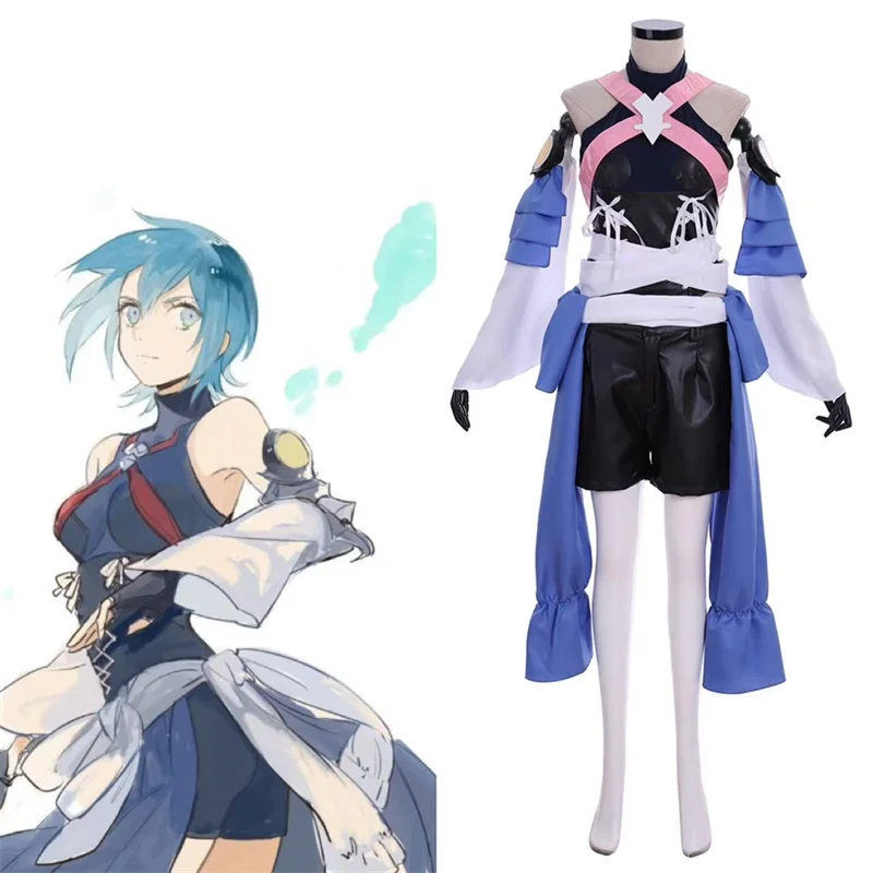 

Aqua Kingdom Cosplay Hearts Costume Birth By Sleep Women Sexy Uniform Suit Halloween Carnival Party Outfit