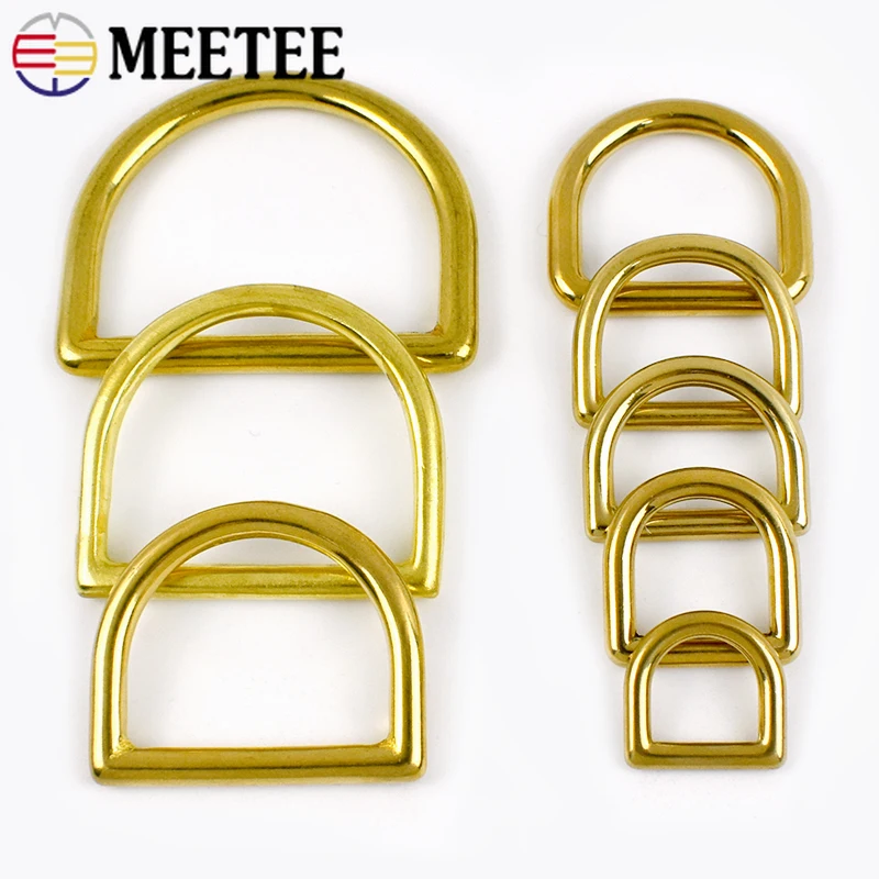 

2/5/10Pcs 13-45mm Solid Brass Buckles Keychain D Ring Carabiner Clip Pet Collar Bag Strap Adjust Loop Clasp Hardware Accessories