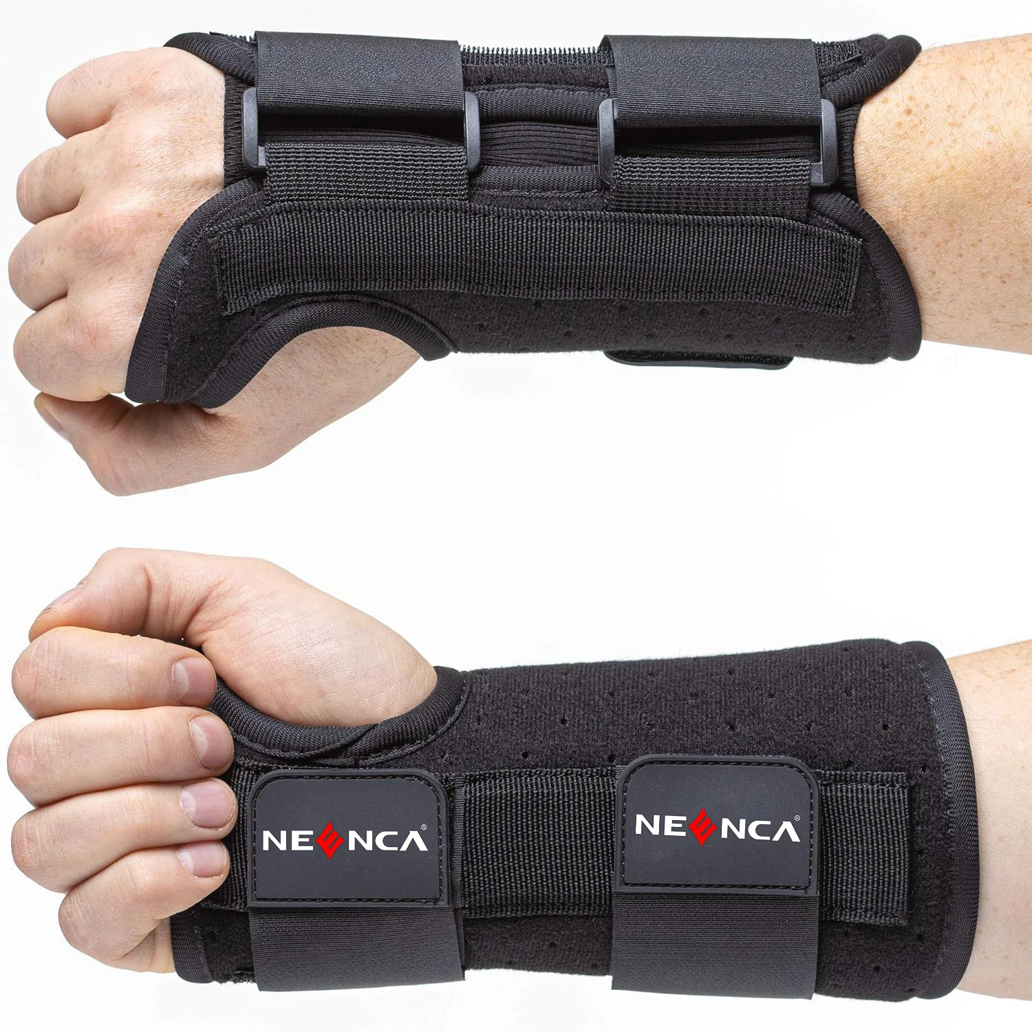 Wrist Brace Support with 2 Straps and Metal Splint Stabilizer Relieve Tendinitis Arthritis Carpal Tunnel Pain for Men Women